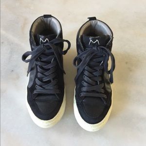 Modern Vintage leather high top sneakers
